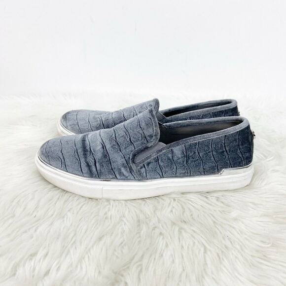 Steve Madden 8 Womens Gray Velour Easygoing Slip-on Sneakers - Picture 4 of 8